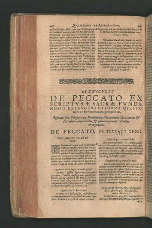 DE PECCATO. Esten peccatum aliquid vel nihil? DE PECCATO ORIGINALI.