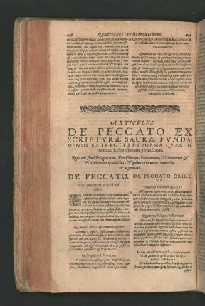 DE PECCATO. Esten peccatum aliquid vel nihil? DE PECCATO ORIGINALI.