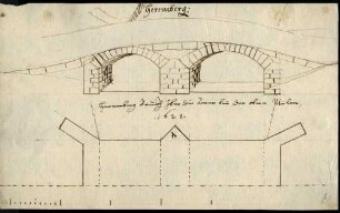 Längsansicht und Grundriss (Tinte, Folio)