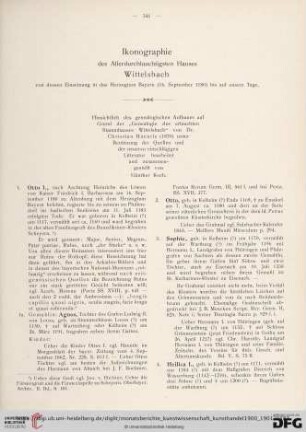 Ikonographie des Allerdurchlauchtigsten Hauses Wittelsbach : von dessen Einsetzung in das Herzogtum Bayern (16. September 1180) bis auf unsere Tage