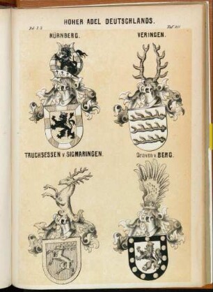 Taf. 211. Nürnberg. - Veringen. - Truchsessen v. Sigmaringen. - Graven v. Berg.