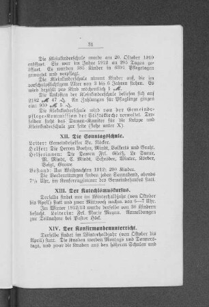 XII. Die Sonntagsschule.