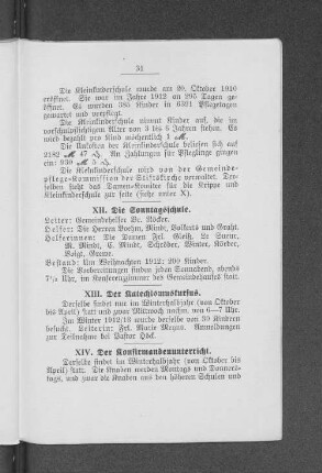XII. Die Sonntagsschule.