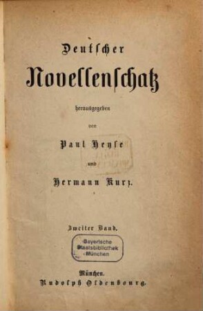 Deutscher Novellenschatz, 2