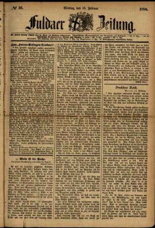 Ausgabe vom Montag, den 15. Februar 1886.