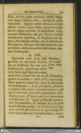 §. LIII. Negatque, Deum facere miracula