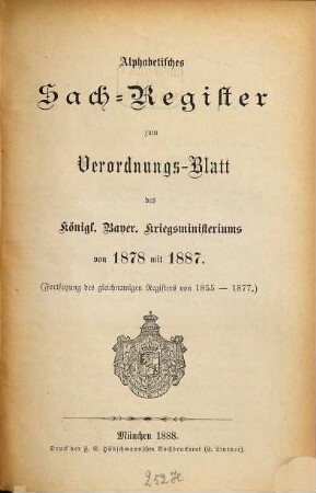 Verordnungs-Blatt. 1887,[a]