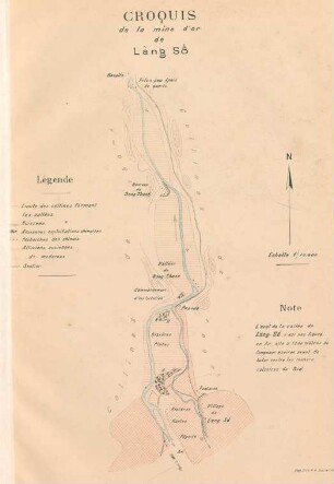 Croquis de la mine d'or de Làng Sô