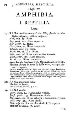 Classis III. Amphibia