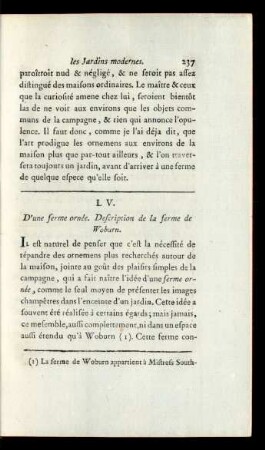 LV. D'une ferme ornée. Description de la ferme de Woburn.