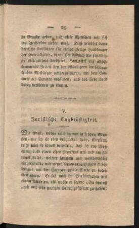 V. Juristische Engbrüstigkeit