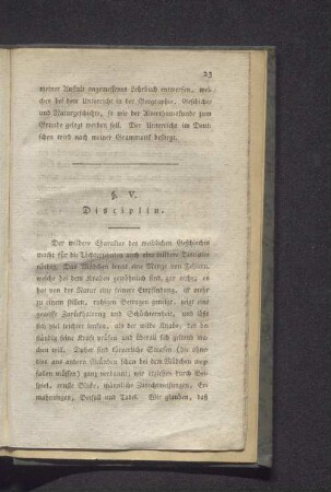 § V. Disciplin.