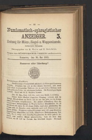 5. 30. Mai 1885