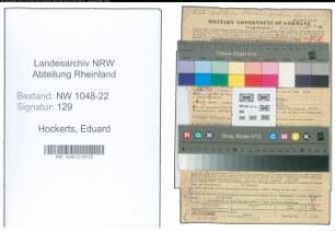 Entnazifizierung Eduard Hockerts , geb. 29.05.1906 (Betriebsleiter)