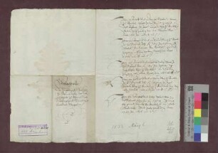 Verzeichnis der Zinsbriefe der Pfandherrschaft Kürnberg und Kenzingen, welche Herr von Baumgarten den kaiserlichen Kommissarien übergeben hat.