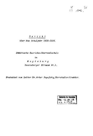 1935/36: Bericht ... - 1935/36