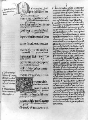 Psautier / Psalterium glosatum sine titulo / Psalterium glosatum / Psautier glosé / Psalter der Abtei Vauclair — Initiale D und Q, Folio fol. 220 r