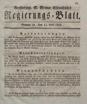 Nr. 10 : 12. April 1822