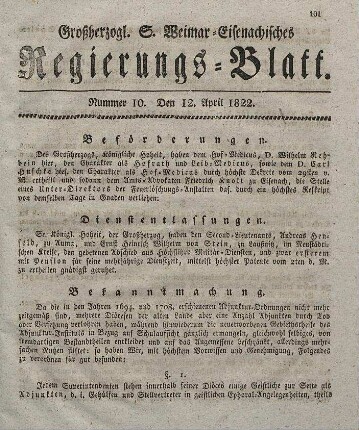 Nr. 10 : 12. April 1822