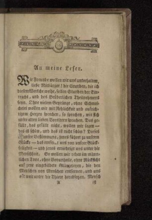 An meine Leser.