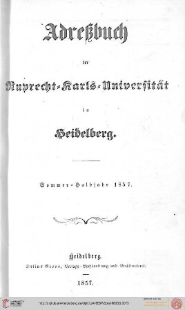 Sommersemester 1857