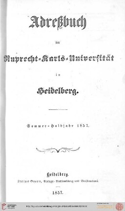 Sommersemester 1857