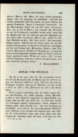 Donar Und Wuotan.