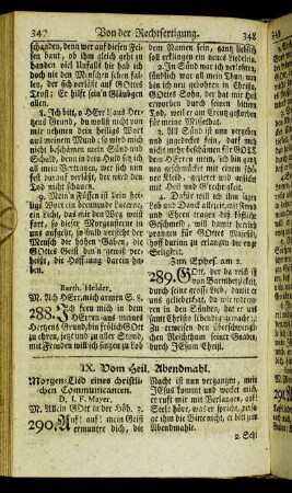 IX. Vom Heil. Abendmahl. - XI. Jesus-Lieder.