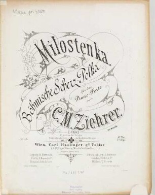 Milostenka : Böhmische Scherz-Polka ; für d. Piano-Forte ; op. 9