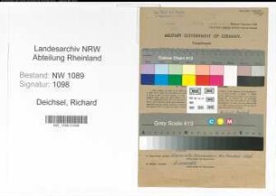 Entnazifizierung Richard Deichsel , geb. 20.10.1902 ()