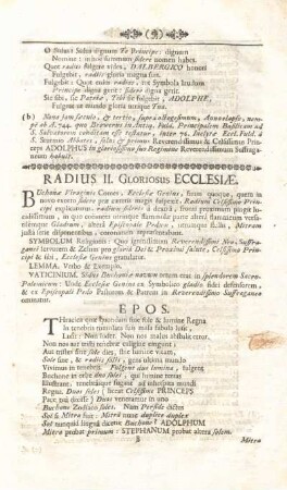 Radius II. Gloriosus Ecclesiae.