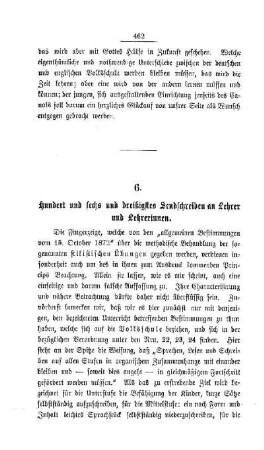 Hundert und sechs und dreißigstes Sendschreiben an Lehrer und Lehrerinnen