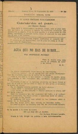 1920004149: Agua que no has de beber...