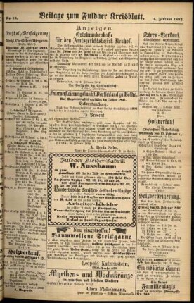 Zweite Ausgabe vom Samstag, den 06. Februar 1892.