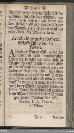 Annibals wunderbahrer Schiff-List wider die Römer