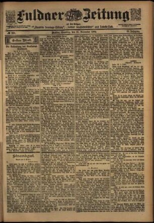 Erste Ausgabe vom Samstag, den 22. November 1902.