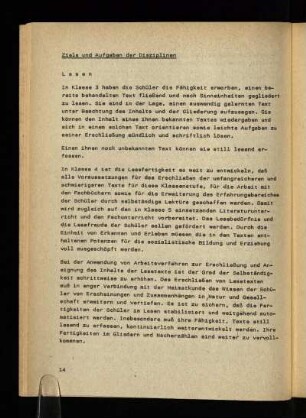 Ziele und Aufgaben der Disziplinen