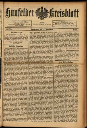 Ausgabe vom Donnerstag, den 17. September 1896.