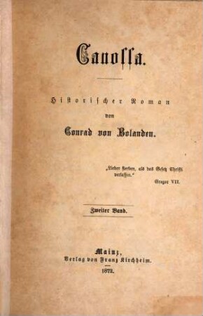Canossa : Historischer Roman, 2