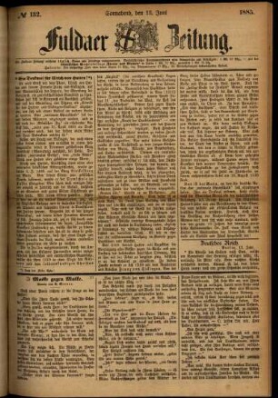 Ausgabe vom Samstag, den 13. Juni 1885.