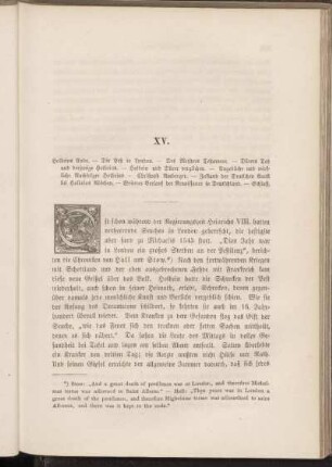 XV. [Holbeins Ende.]