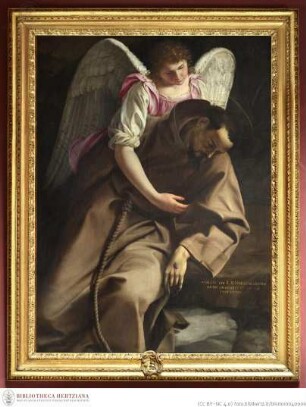Der heilige Franziskus von Assisi in Ekstase, von einem Engel gestützt