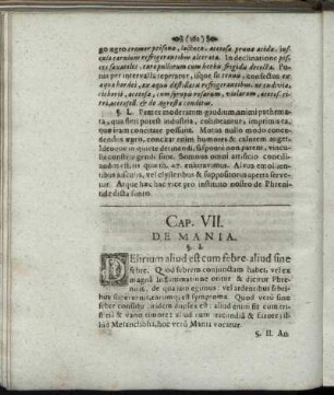 Cap. VII. De Mania.
