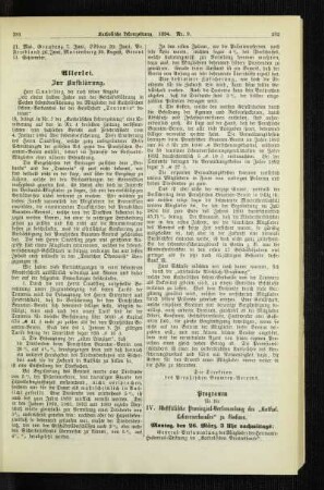 Programm für die IV. Westfälische Provinzial-Versammlung des "kathol. Lehrerverbandes" zu Bochum