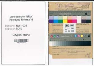 Entnazifizierung Heinz Czygan , geb. 24.05.1901 (Ingenieur)