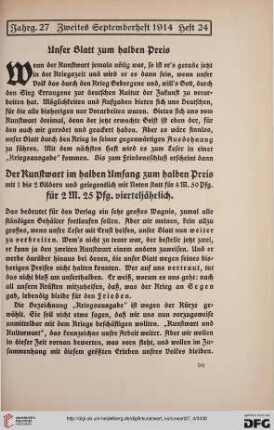 Unser Blatt zum halben Preis