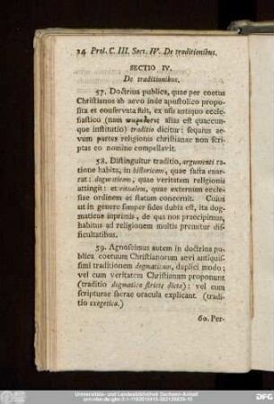 Sectio IV. De traditionibus.