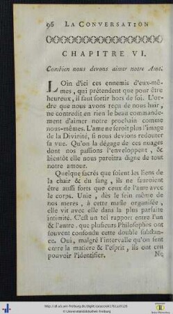 Chap. VI. Combien nous devons aimer notre Ame.