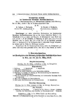 9. Generalversammlung des Provinzialvereins Schleswig-Holsteinischer Volksschullehrerinnen in Kiel, am 20. und 21. März 1910
