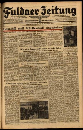 Ausgabe vom Samstag, den 11. November 1944.